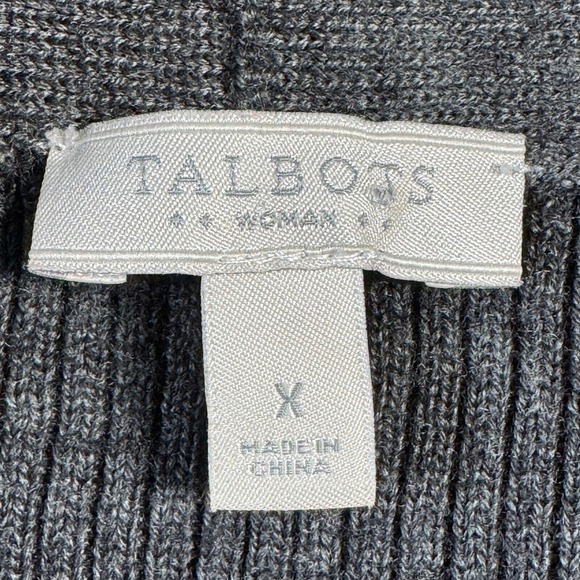 Talbots Sweater Vest Womens Size X Gray Wool Blend Button Up Academia Minimalist - Picture 5 of 7